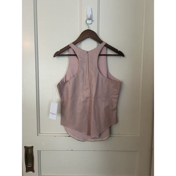 Amanda Uprichard Faux Leather Tank Top Womens Size Large Pink Party Fun NWT - Picture 2 of 6